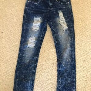 Navy White Wash Jeans